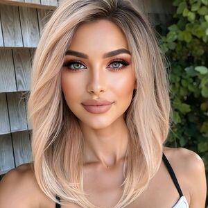 16 Inch Synthetic Ombre Blonde Lace Front Wig New In Box.